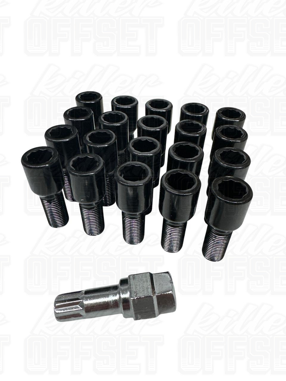 Killer Offset® M14x1.5mm 28mm Black Tuner Wheel Bolts